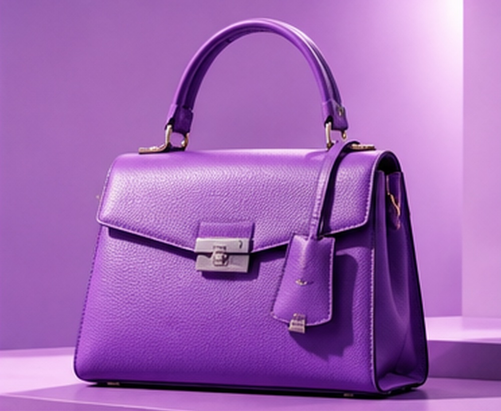 Structured purple handbag