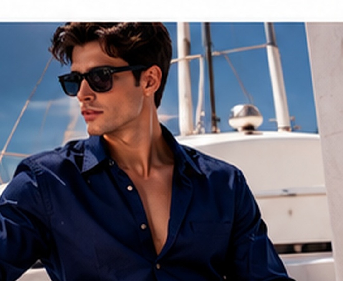Man in navy evening tailoring