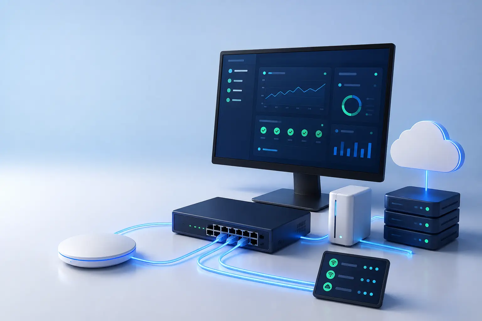 Современная IT-инфраструктура с сетью, облаком и мониторингом